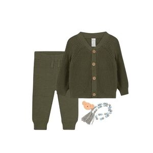 Baby Boy or Girl knit Cardigan Sweater & Jogger Outfit Set